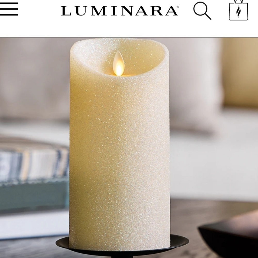Radiant Ivory Luminara Real Flame-Effect Candle